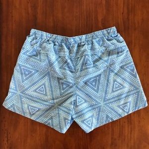 Blue patterned Patagonia Baggies 5 inch